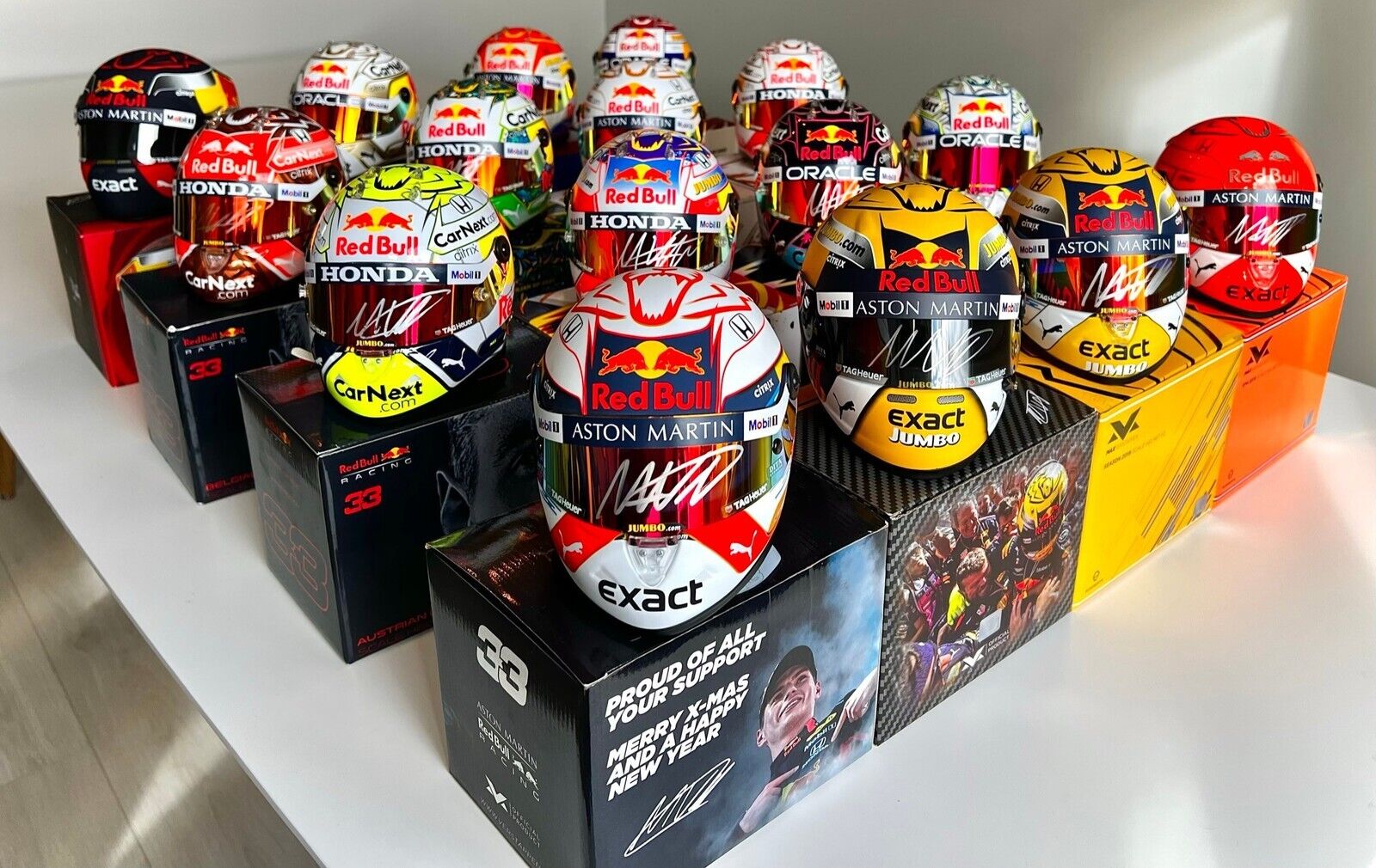 🍾MAX VERSTAPPEN Signed F1 Helmets: 3x Times World Champion