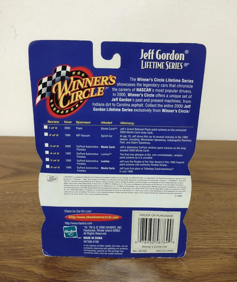 Winner's Circle Lifetime Series 2000 #4/6 1:64 Jeff Gordon 1992 #24 DuPont N22 Foto 2 de 2