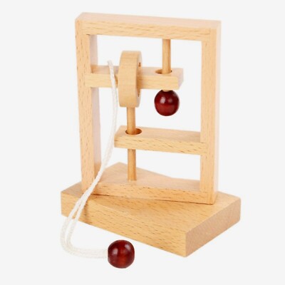 3D Holz Seil Schleife Puzzle IQ Mind String Knobelspiel für Erwachsene Kind