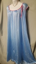 ONLY NECESSITIES BLUE PINK NIGHTGOWN SLEEVELESS CALF LENGTH SIZE 4X 72" BUST
