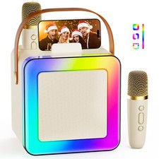 Karaoke Machine for Kids Adults, Portable Bluetooth Karaoke Speaker with 2 Wi...