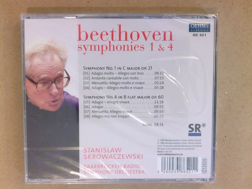 CD / BEETHOVEN, SYMPHONIES 1 & 4 / STANISLAS SKROWACZEWSKI / NEUF SOUS CELLO - Photo 2 sur 2