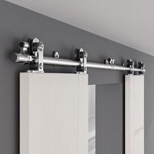 4FT-20FT Stainless Steel Sliding Barn Door Hardware Closet Track Kit for1/2Door