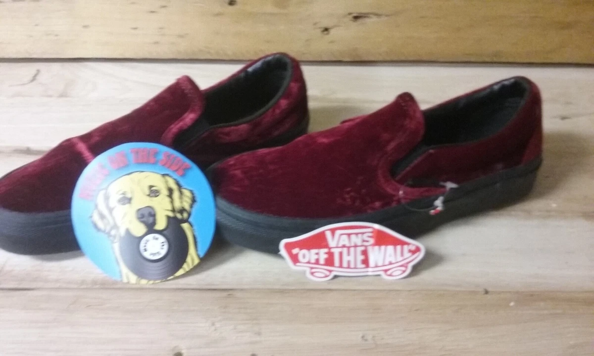 Vans velvet cheap slip ons
