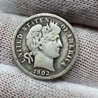 1902 Barber Dime. 90% Silver.  Nice Higher Grade Old US Coin!