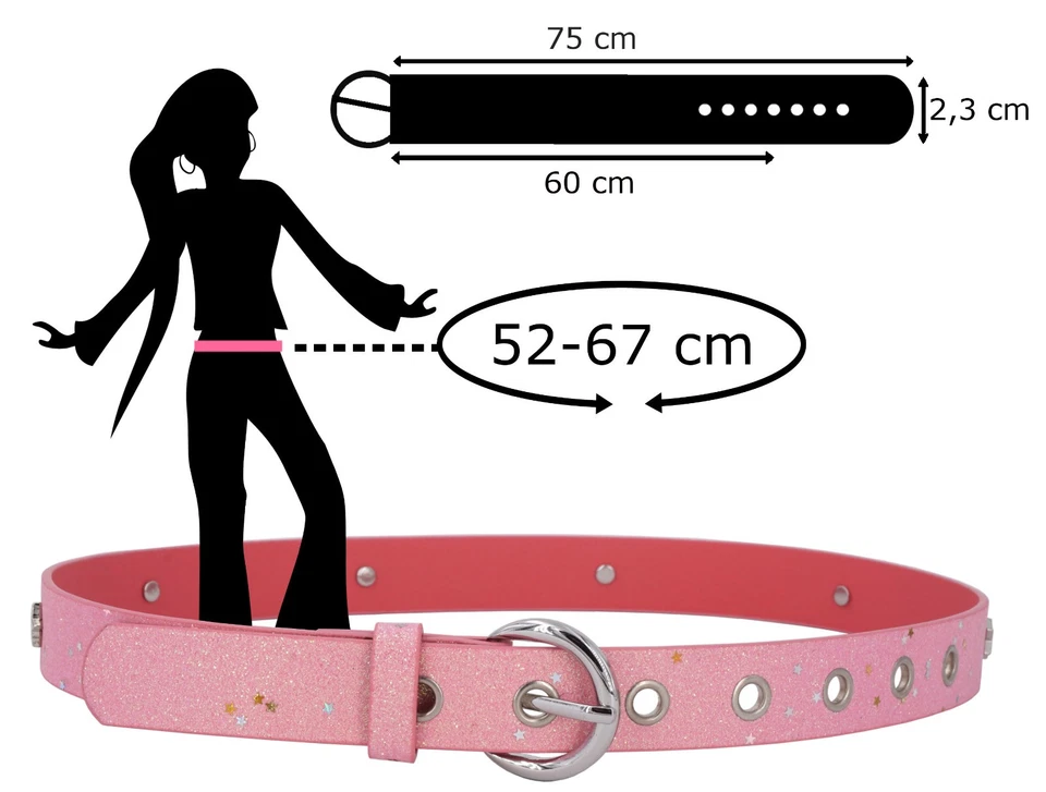 Rosa Glitzer-Kindergürtel "SUPERSTAR" für Mädchen zwischen 3 und 12 Jahren - Bild 3 von 4