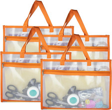 4 Pcs Portable Project Bags for Quilting Knitting, Stitching and Embroidery Proj