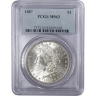 1887 Morgan Dollar MS 63 PCGS Silver Uncirculated $1 Coin
