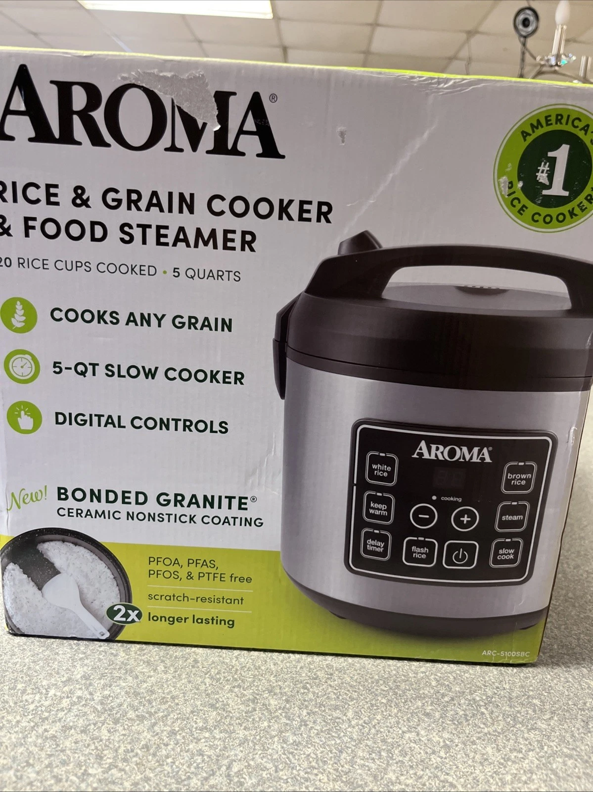 Aroma ARC-5100SBC 20-Cup Digital Rice Cooker & Food Steamer with Bonded Granite
Opens in a new windo