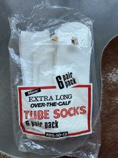 Vintage 80s Extra Long White Over The Calf Tube Socks Kmart 10-13 2 Pairs Open
