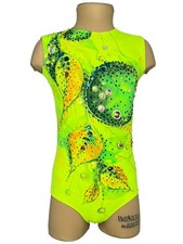 Neon Green Rhythmic Gymnastics acro Competition Dance Leotard Girl 8-10 years