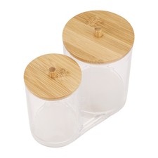 Support de Tampons de Coton-Tige avec Couvercles en Bambou, Support de Qtip5799