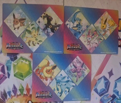 3x Pokémon Prismatic Evolutions Tech Sticker Sammlung - 3er Set - Neu - MINT 