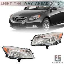 Fit For Buick Regal 2011-2013 Halogen Chrome Housing Passenger&Driver Headlights
