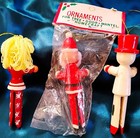 3  vintage wooden closepin Christmas ornaments NEW 1970's — photo 4