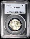 1947-D Washington Silver Quarter 25c PCGS MS65