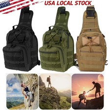 Mens Backpack Tactical Sling Shoulder Bag Molle Travel Chest Pack Outdoor Hiking