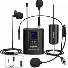 Bietrun UHF Wireless Lavalier Lapel Microphone Compact, Headset
