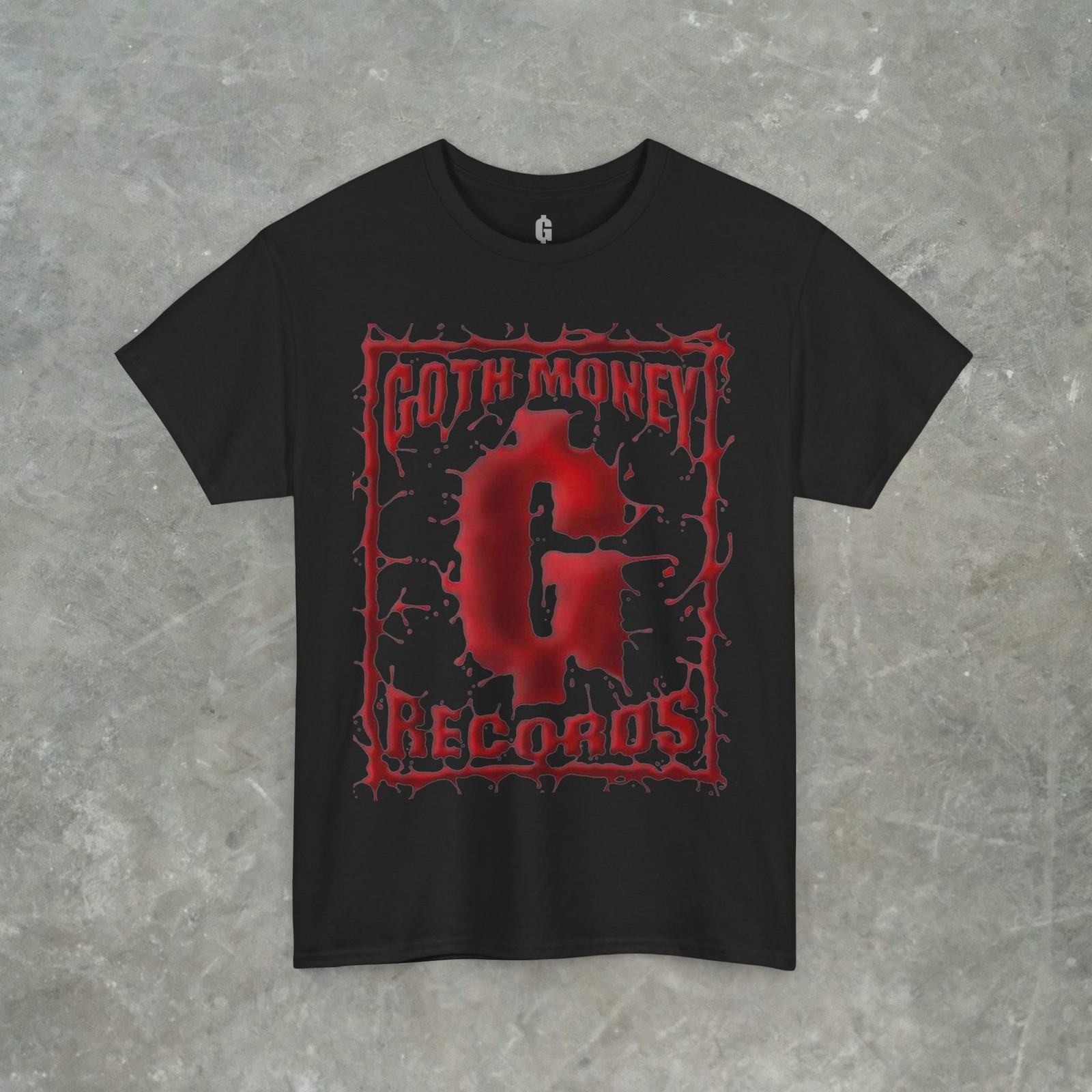 Goth Money Records Tee, Black Kray aka Sickboyrari, Goth Money Blood Splatter