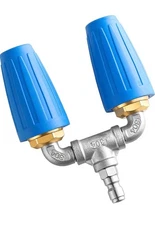 360° Rotating Pressure Washer Dual Turbo Nozzle Spray Tip 1/4" 4000PSI 4-6GPM