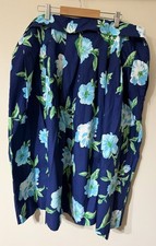 Talbots Blue Green Floral Cotton Skirt Tie Bow Plus 18 NWT Bloomcore