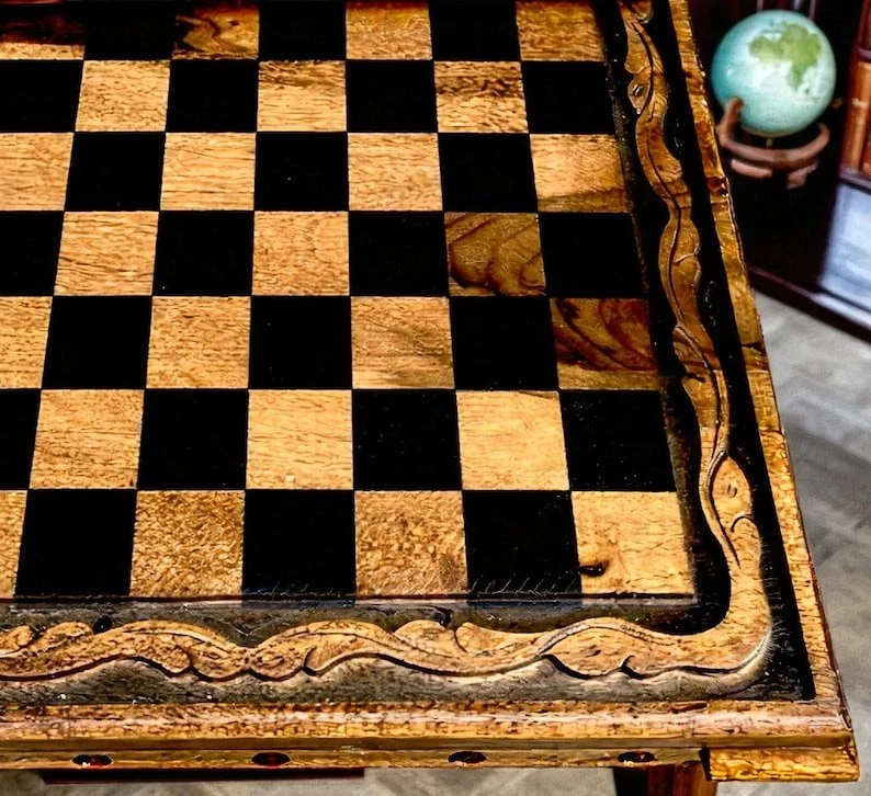 Vintage Chess Board 16" – 100% Handcrafted Large Walnut Solid Wood, Lifetime Use - Image 3 of 4