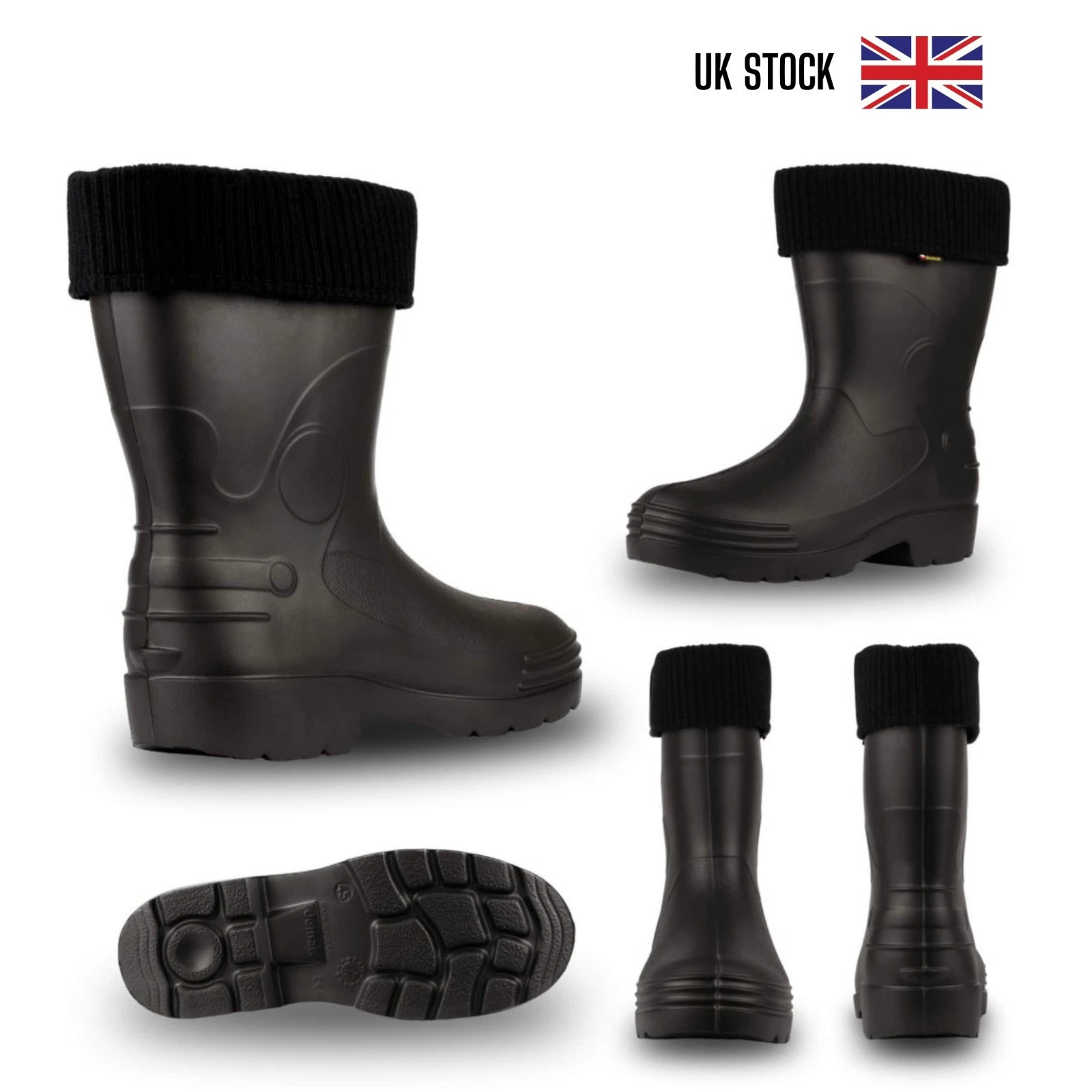 Demar Farmer A Men?s Lightweight EVA Wellington Boots Black Removable Liner UK