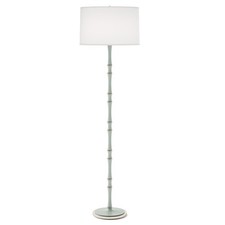 Robert Abbey Kane 1Lt Floor Lamp, Matte Celadon/Nickel/Ascot White Shade - MCL74