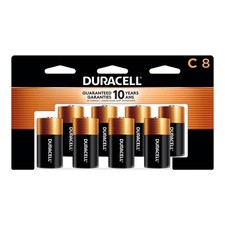 Duracell Coppertop C Batteries, 8 Count, 10-Year 8 Count Pack of 1 , Black