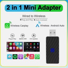 USB Wireless CarPlay Adapter for Apple iPhone Android Auto Dongle Plug  Play