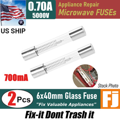 2 Pcs | 0.7A 700mA 5KV | 6x40mm High Voltage | Microwave Oven Fuse | US Ship