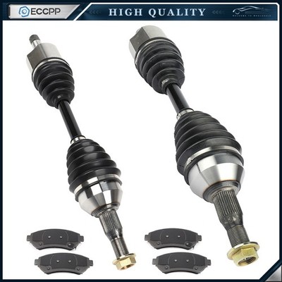 For Chevrolet Impala 3.8L 3.4L 2000-2005 Front CV Axles + Brake Ceramic Pads