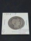 1908-S Barber Half Dollar – San Francisco Mint – Key Date – Good (G) 90% Silver