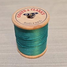 COATS & CLARK'S BOILFAST  General Sewin Thread Spool Color Teal VINTAGE 