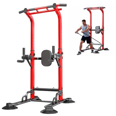Power Tower Pull Up Bar Station, 12-Level Adjustable Multi-Function Pull Up D...