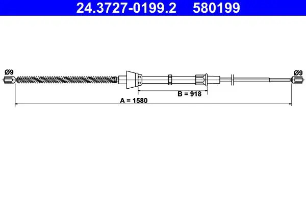 Cavo, freno di stazionamento ATE 24.3727-0199.2 - Immagine 3