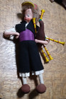 VINTAGE 11"  KLUMPE DOLL~ BAG PIPE PLAYER~VGC — photo 1