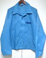 vtg FALK CORPORATION Windbreaker XL logo jacket Milwaukee Industrial Gears Blue