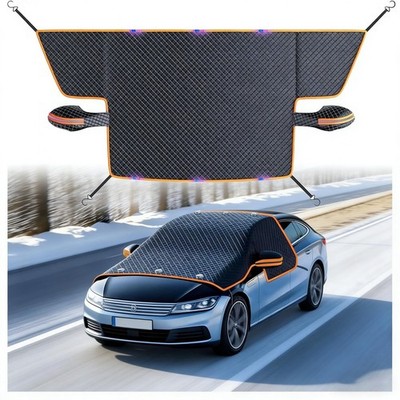 Windshield Snow Cover for SUV/Truck, Magnetic Ice Protector with Straps (Large)