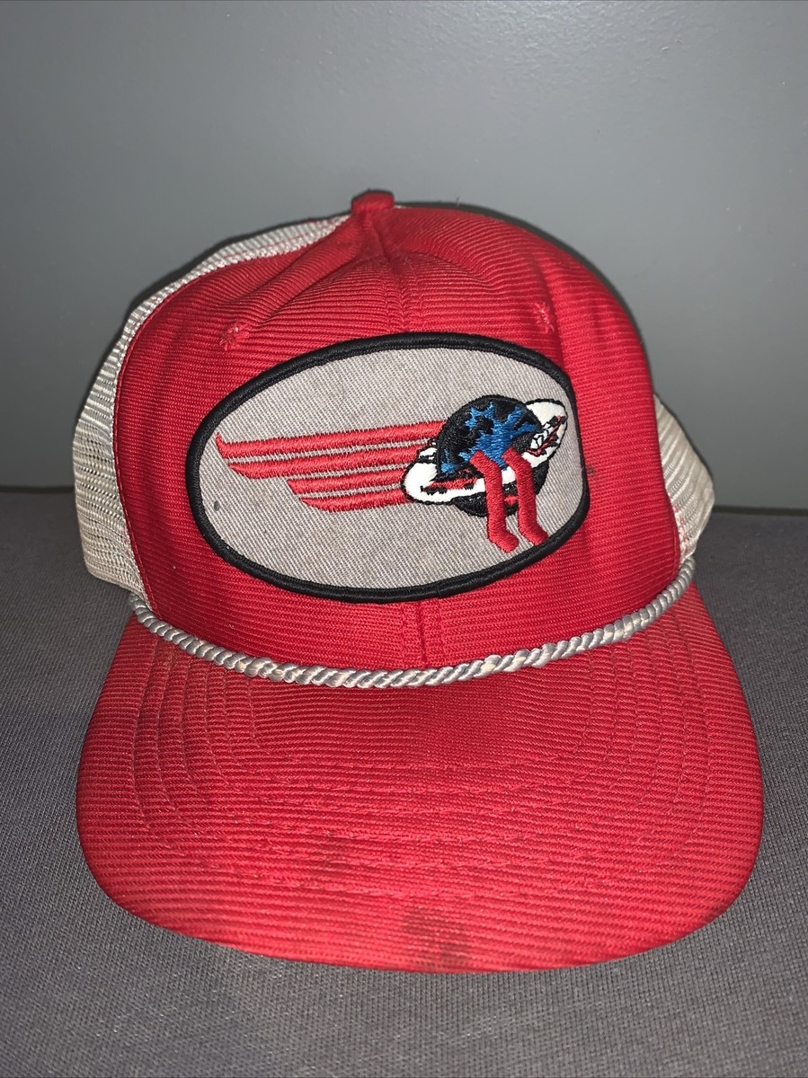 VTG Halliburton Oil Trucker Hat Cap Snapback Old Logo Red W