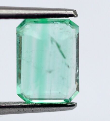 Smeraldo verde naturale trasparente 100% non trattato ottagono sfuso 7x5 mm pietra preziosa - Foto 5 di 11