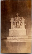 VINTAGE B&W SNAPSHOT CIRCA 1930s LINCLON MEMORIAL STATUE PRESIDENT WASHINGTON DC