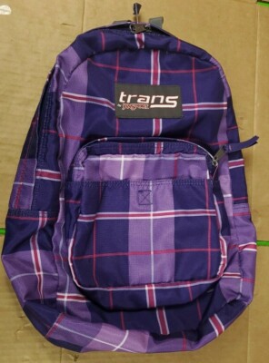 Jansport Trans purple plaid kids school 