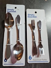 Simply Essential Dinner Spoons & Appetizer Forks New (A3)
