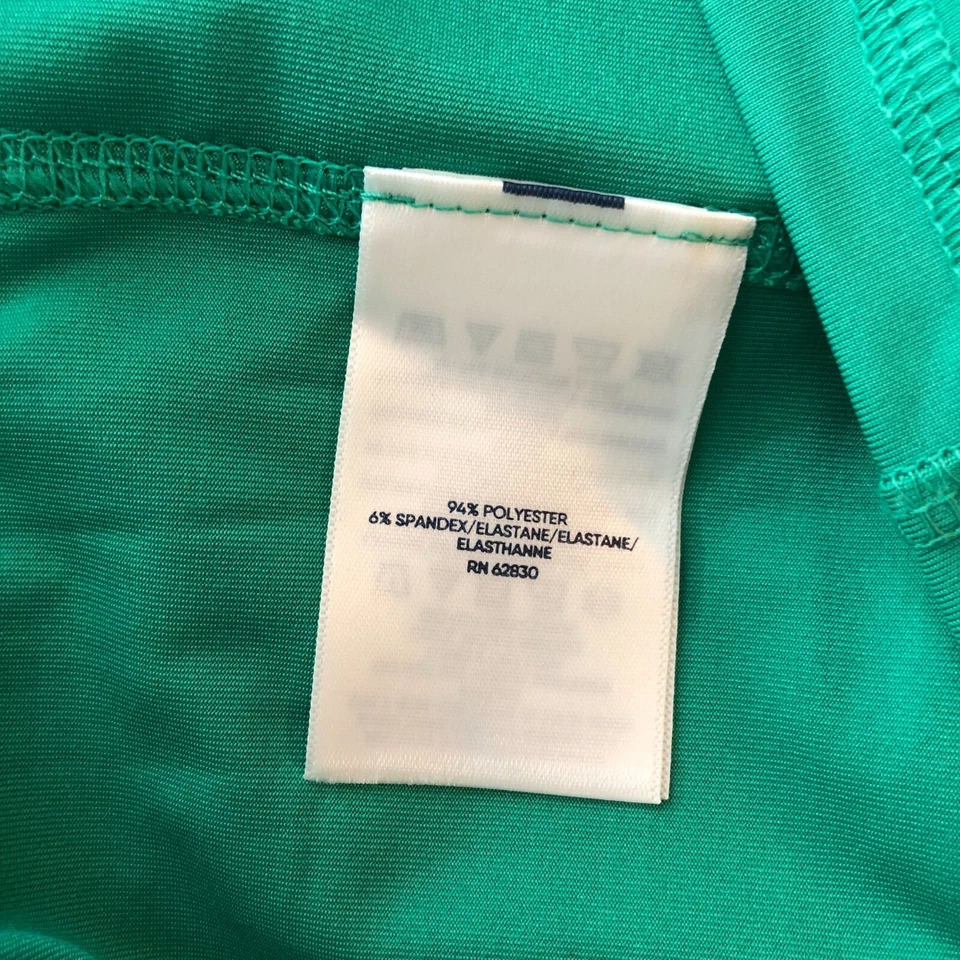 Lands' End Boys Athletic T-Shirt Rash Guard Raglan Short Sleeve Green Blue XXL - Image 4 of 4