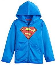 SUPERMAN Hoodie Boys size 12 NEW Zip-Up Hooded Man of Steel Superman Jacket NWT