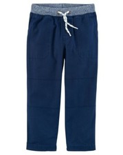 Carter's Baby Boy Pull-On Pants  w/Reinforced Knees, Pockets  3M  NWT  Navy