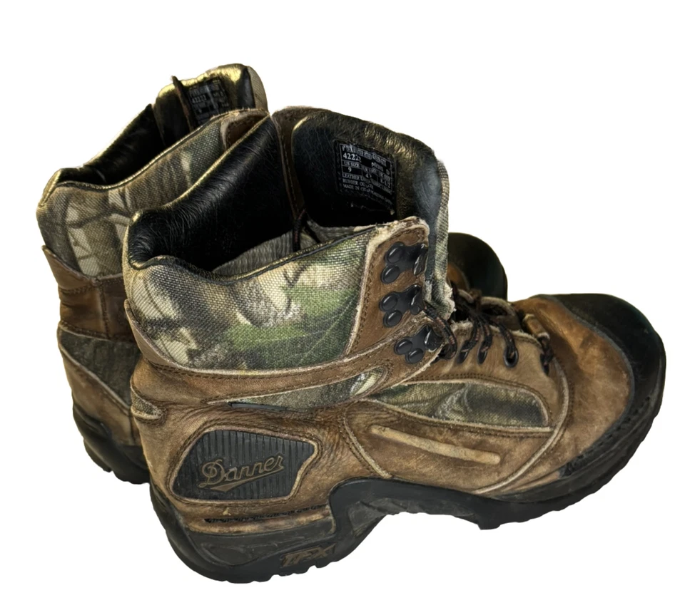 DANNER 6" TFX 42222 Hunter GTX Sole Sz 9D GORE TEX Realtree Camo Mens Boots - Image 3 of 4