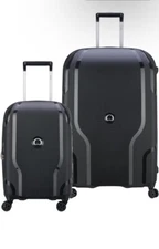 DELSEY Paris Clavel Hardside Expandable Luggage with Spinner Wheels, Black, 2PC