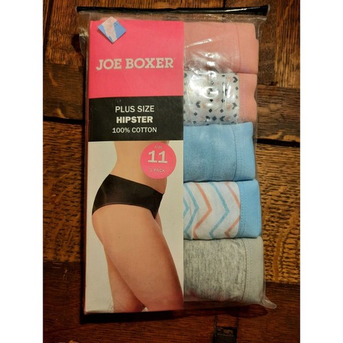 Plus Size Womens Underwear Joe Boxer Hipster 5 Pack 100% cotton Size 11 - 第 1/2 張圖片